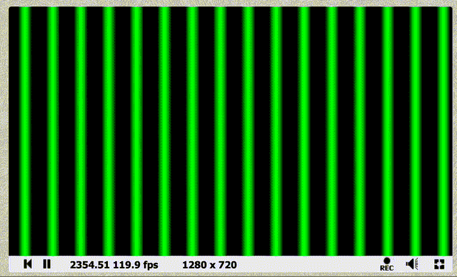 GIF of scrolling green stripes in Shadertoy preview interface