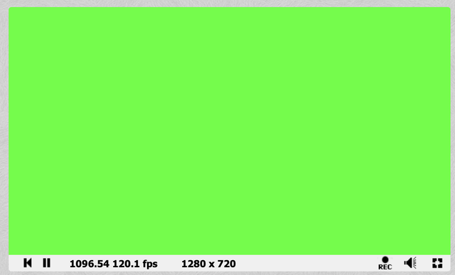 A green screen in the Shadertoy preview interface